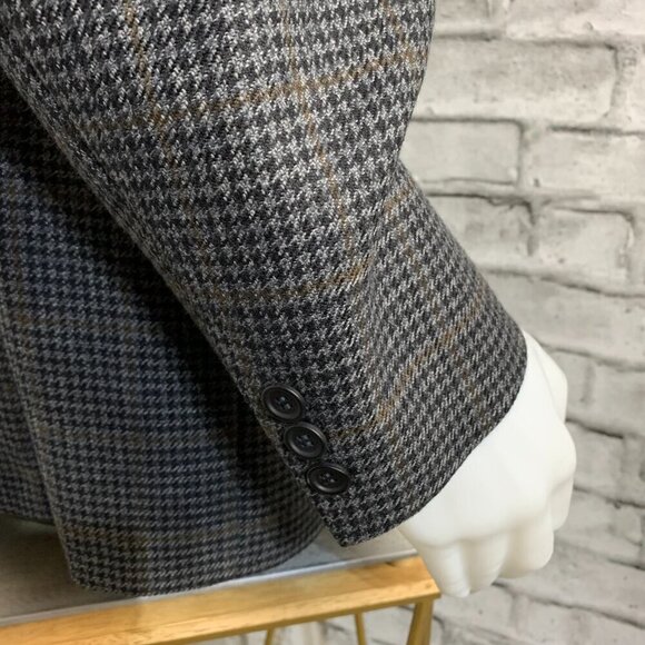 Vintage Union Made Oscar De La Renta Houndstooth Wool Blazer Sport Coat - Picture 4 of 16